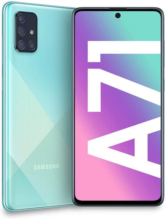 móvil samsung a71 azul claro