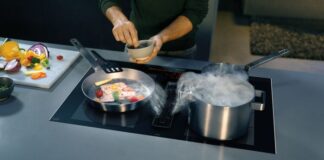placas con extractor integrado de cocina
