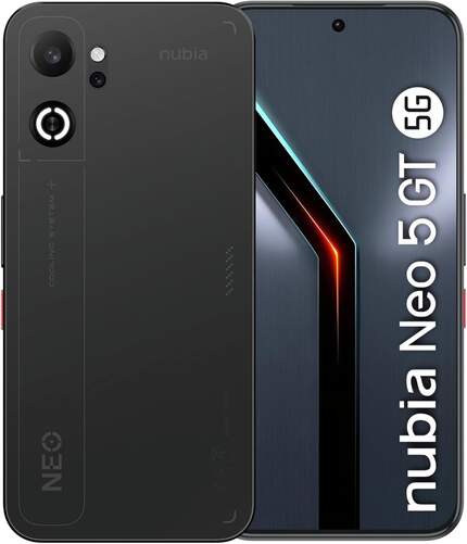 ZTE nubia Neo 5 GT 5G 8/256 Black - 6,8", Ventilador enfriamiento, pantalla gaming 550Hz, 6210 mAh
