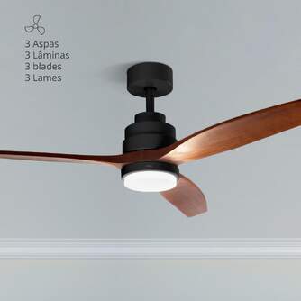 VENTILADOR TECHO UFESA NEPAL NEGRO/ROBLE 132CM LED