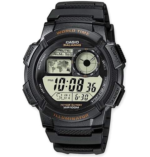 Reloj Casio Collection Hombre AE-1000W-1AVEF - Negro, con alarma, mapa, compás