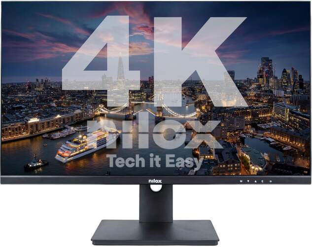 Monitor 27" Nilox NXM274KD11 PS - 4K Ultra HD, 350 nits, Tiempo Respuesta 5 Ms