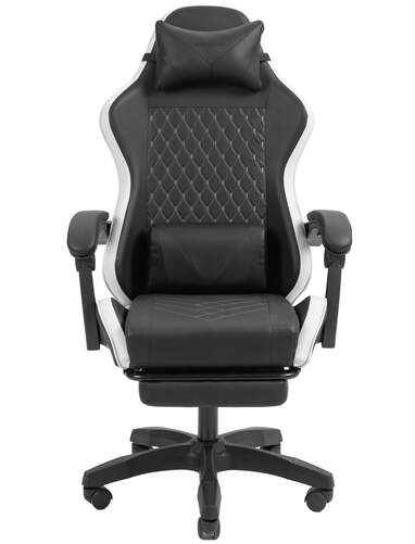 Silla Mars Gaming MGC-X Negra y blanca - Dise&ntilde;o racing, respaldo, altura y reposabrazos ajustables
