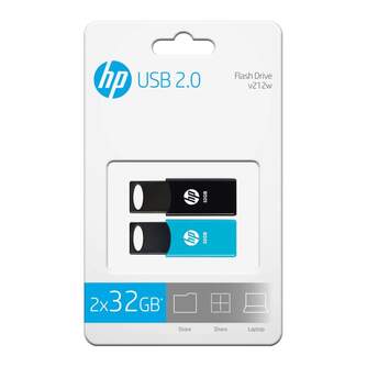 2 Memorias USB HP V212W 32GB | USB 2.0, Lectura 14Mb/s