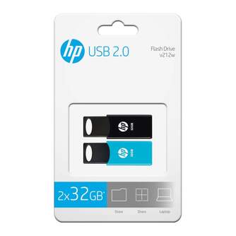 MEMORIA USB HP 212 2X32GB BLANCA 2.0 TWIN