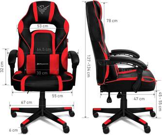 SILLA GAMING PHOENIX TROPHY CUERO PU ROJO/NEGRA