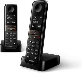 TELEFONO DECT PHILIPS D4702B/34 DUO BLACK 1,8%%%quot;