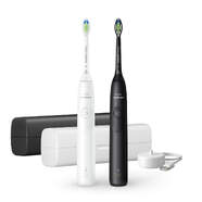 Cepillo Dental Philips HX7109/01 Duo Serie 5300 - 2 Velocidades, Temporizador, Blanco y Negro