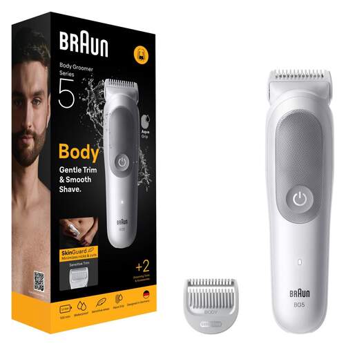 Afeitadora Corporal Braun BG5500 S5 Essential - Autonomía  100 min, 4 W, Gris