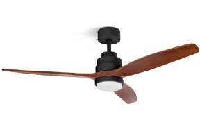 Ventilador de techo Ufesa Nepal Negro Roble - 132 cm, iluminaci&oacute;n LED, 3 aspas, 4 velocidades