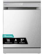Lavavajillas Hisense HS673A90X - 16 servicios, Clase A, con tercera bandeja, 40 dBA, Inox