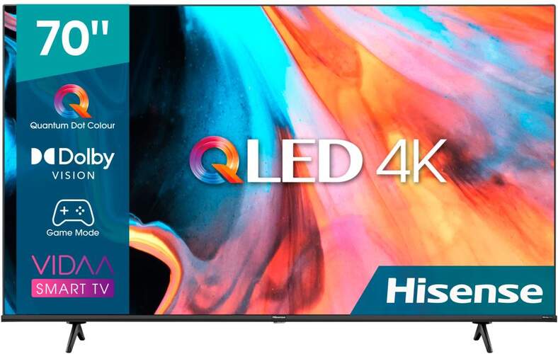 TV 70" QLED Hisense 70E7HQ - 4K 60Hz, Smart TV, Dolby Vision/Atmos 2.1ch 50W, HDMI 2.1