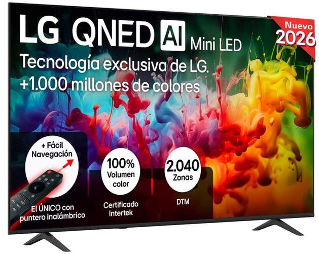 TV LG 75" QNED MiniLED 75QNED70B6A - 4K Ultra HD, alpha5 Gen7 AI, 120Hz, WebOS, HDR10 Pro