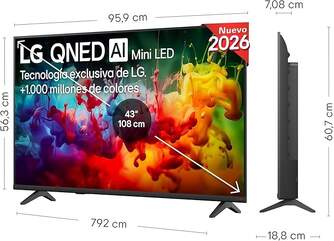TV LG 43%%%quot; 43QNED70B6C UHD QNED MINILED A7 WEBOS26