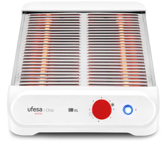 Tostador Ufesa Chia Activa Plano - 900 W, 25x21,5 cm, Blanco