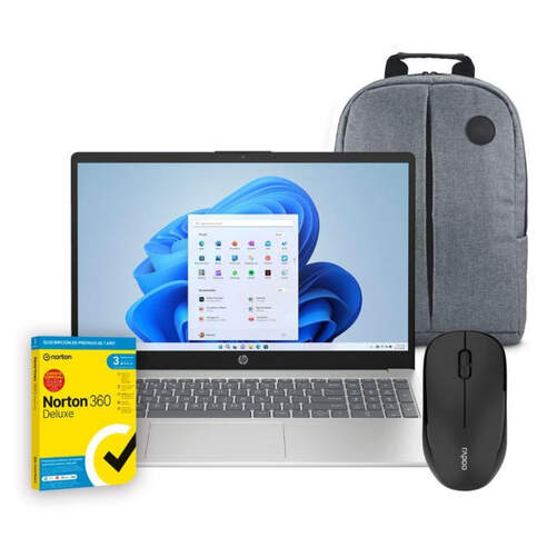 Portátil HP 15-FC0088NS + Pack Mochila, Ratón y Antivirus - AMD Ryzen 3, 8 GB 256 SSD, 15,3"
