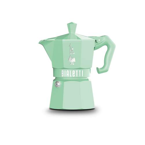 Cafetera Italiana Bialetti Moka Exlusive - Aluminio, 3 Tazas, Verde