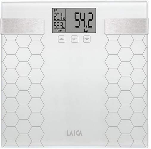 Báscula Laica PS5014 - Cálculo composición corporal, Almacenamiento de datos, Peso máximo 180 kg