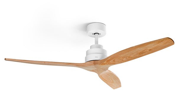 Ventilador de techo Ufesa Tibet - Color haya y blanco, 3 aspas, diámetro 32 cm, 40 W