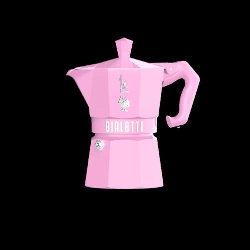 Cafetera Italiana Bialetti Moka Exlusive - Aluminio, 3 Tazas, Rosa