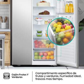 FRI. HISENSE RS677N4WCD 178x92 NF GRIS INOX DISP