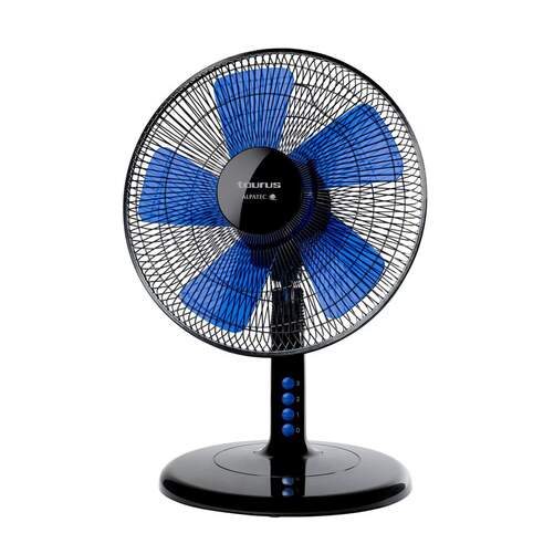 Ventilador de sobremesa Taurus Boreal 12 Elegance - 45 W, 30 cm, negro y azul, 3 velocidades