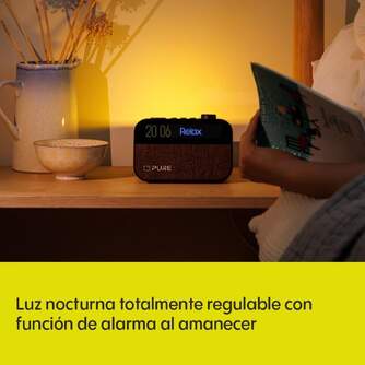 RELOJ DESPERTADOR PURE MOMENT CHARGE BLACK BT LUZ