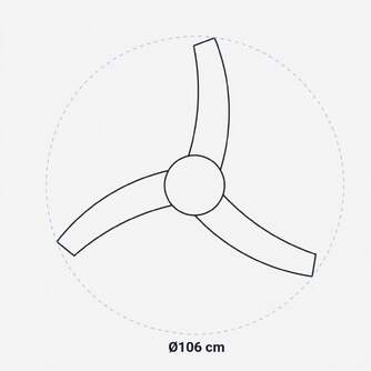 VENTILADOR TECHO U.BLUE MISTRAL 3042 106CM LUZ