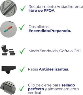 SANDWICH. JATA JESW2010 750W 3EN1 GOFRE GRILL