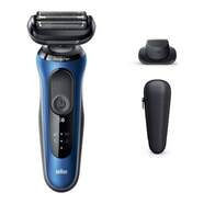 Afeitadora Braun 62-B1200S Serie 6 - 60 Min, Wet&Dry, Cabezal SensoAdapt, Negro, Azul