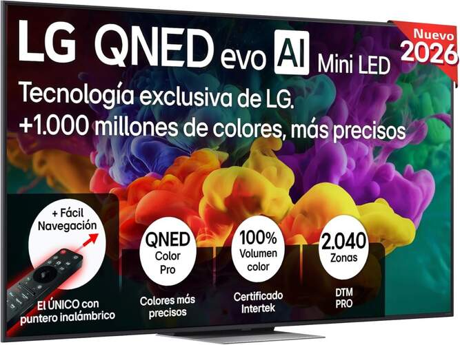 TV LG 86" QNED Evo 86QNED86B6B - 4K Ultra HD, A8 AI Gen3, 144Hz, WebOS 26, Dolby Digital Plus, HDR10