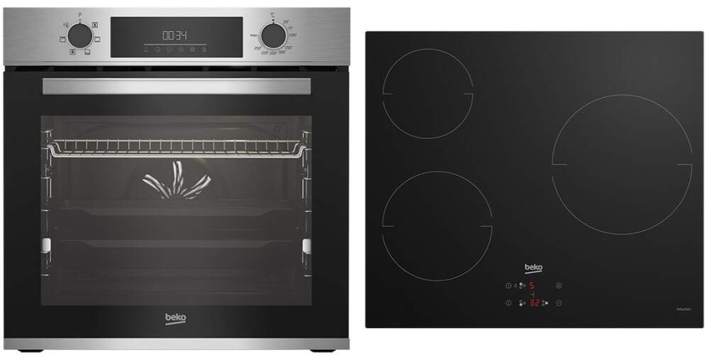 Conjunto Beko  BBSE12340XD (BIE22301X+HII63400) - Horno + Placa Inducción
