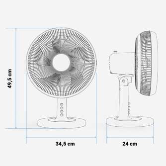 VENTILADOR SOBREMESA U.BLUE 7035W 35W 25CM BCO.