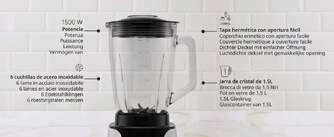 BATID. VASO UFESA WHITE GOLD 1500W 1,5L V/C 6CUCHI