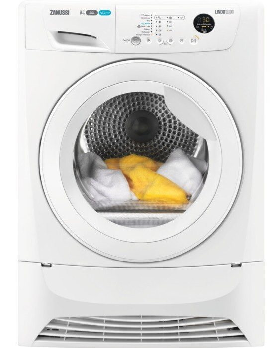 Zanussi Zdh8373w Secadora bomba de calor libre instalación 8 kg motor inverter programa antiarrugas filtro ecoflow display lcd inicio diferido blanco clase 8kg carga zdh33w