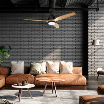 VENTILADOR TECHO UFESA NEPAL NEGRO/HAYA 132CM LED