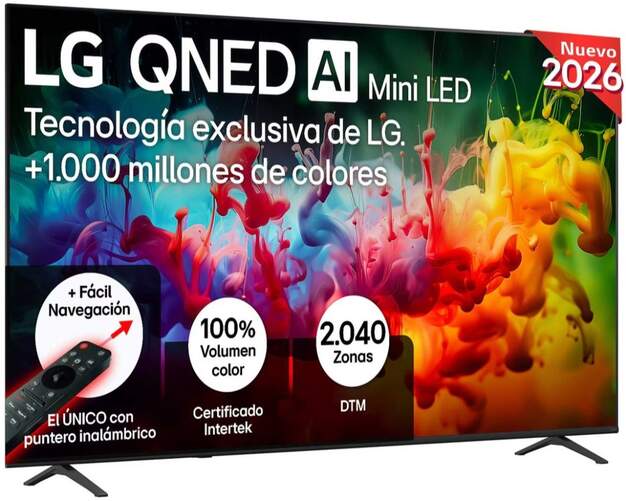 TV LG 85" MiniLED 85QNED70B6A - 4K Ultra HD, WebOS, Altavoces 60W Dolby Digital, HDR10+