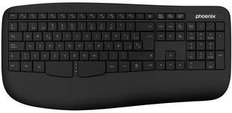 Teclado Inalámibrico Phoenix K201 Negro - Ergonómico, 14 Teclas Multimedia