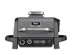 Barbacoa ninja OG701EU - 2400 W, 7 en 1, Parrilla eléctrica de exterior + freidora de aire ahumado