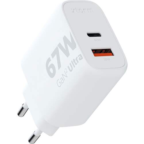Cargador Universal XTORM Ultra Essential - 67W, con tecnolog&iacute;a Gan2, USB-A y USB-C