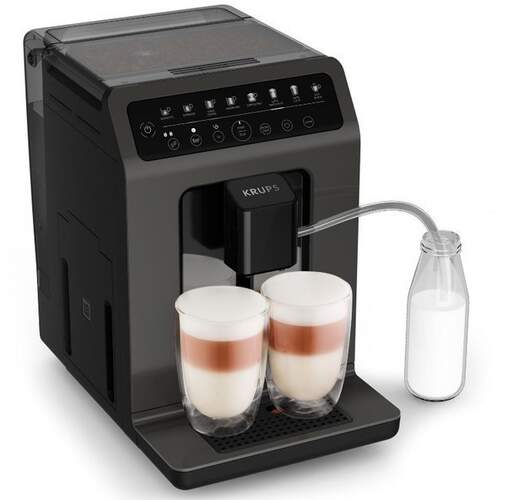 Cafetera Superautomática Krups EA89ZB10 - 8 recetas automáticas, 1450W, 15 bar, Espumador de leche
