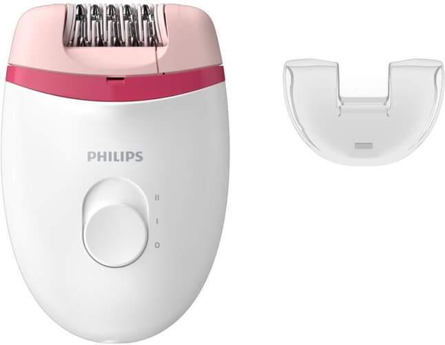 Depiladora Philips BRE235/00 - Cabezal Zonas Sensibles, 2 Velocidades, Rosa, Blanco