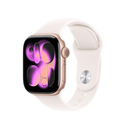 Apple Watch Series 11 Rose Gold - 1,65" OLED, GPS, Bluetooth 5.3, 24 h autonomía, Correa talla S/M