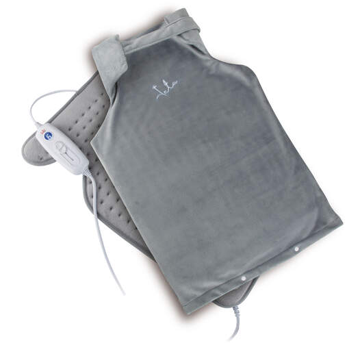Almohadilla Jata CT30 - 60x41 cm, para espalda y cervicales, gris, 6 niveles, apagado automático