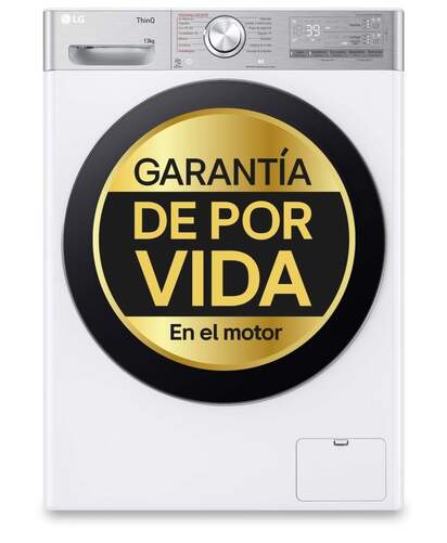 Lavadora LG F4WR9513A2W - 13 kg, 1400 rpm, Clase A-10%, AutoDose, Vapor, Wi-Fi, Blanco