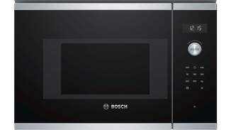 Microondas Bosch BFL524MS0 - 38 cm, 20 L, 800 W, 5 Potencias, Inox, Negro