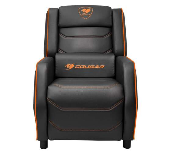 Sill&oacute;n Gaming Cougar Ranger S - Negro y Naranja, Almohada lumbar, reposacabezas, 115-157&ordm;
