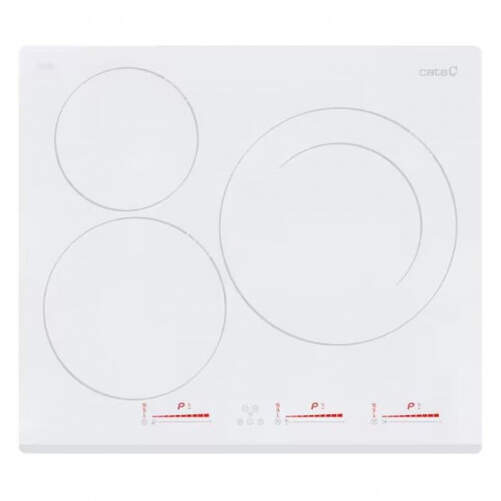 Placa Inducción Cata INSB6003E2WH 08063123 - 3 Zonas, 60 cm, 9 Potencias, Blanco