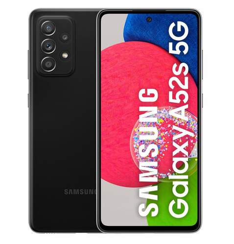 Samsung Galaxy A52s 5G Black 128GB - 6.5" FHD+, OctaCore 2.4GHz, 6GB, CuadCam 64MP OIS, NFC, 4500mAh
