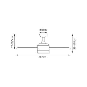 VENTILADOR TECHO SULION MARINA S 18W 87CM EXTERIOR
